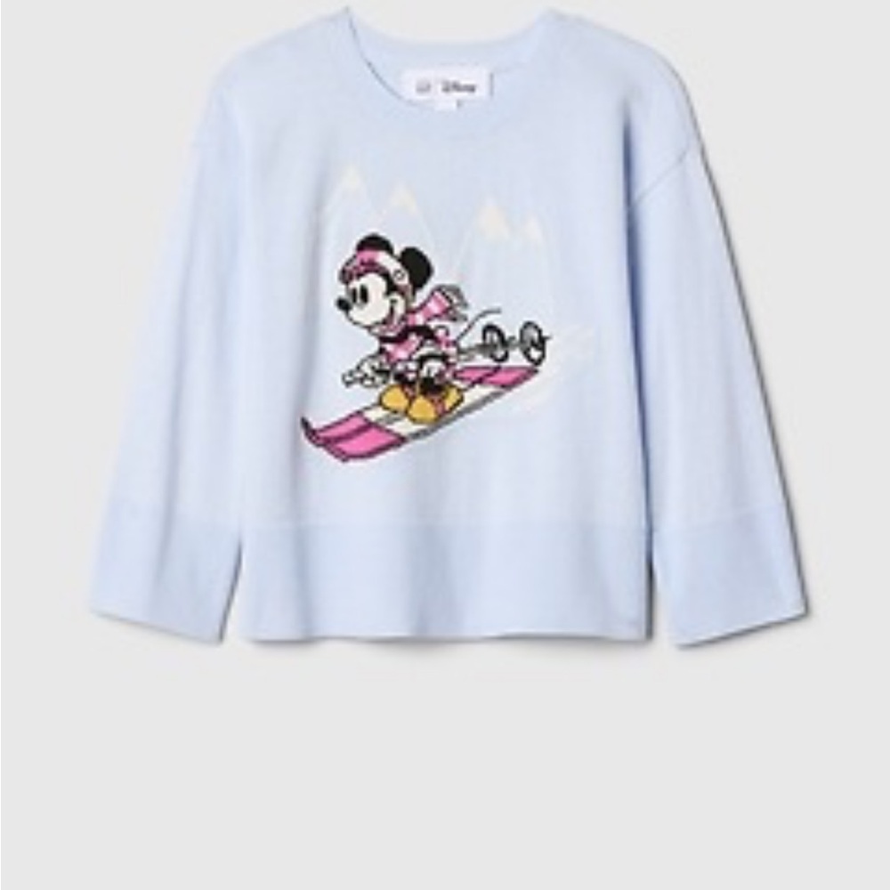 Gap Disney Kids Light Blue Minnie Mouse sweater